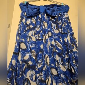 Elegant Blue and Black Swirl Women's Bubble Dress